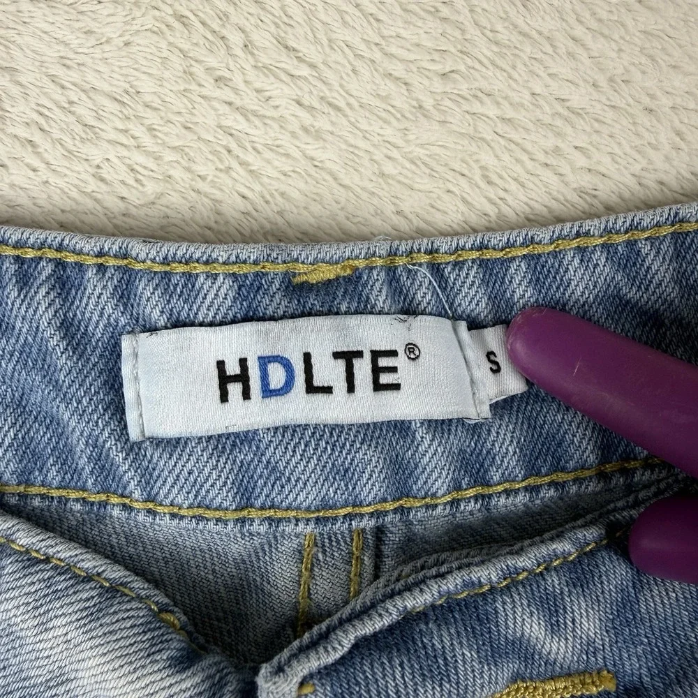 HDLTE Women's Small‎ Jeans High Rise Baggy Wide Leg Boyfriend Y2K Denim-NWT